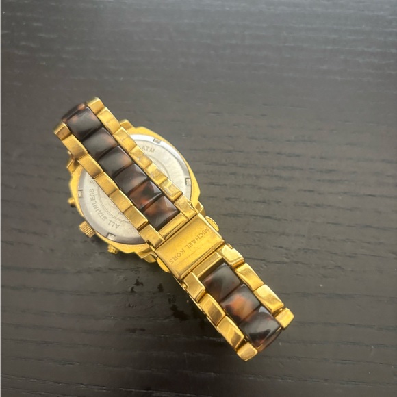 Michael Kors Gold and Tortoise Women's Watch - Picture 3 of 3